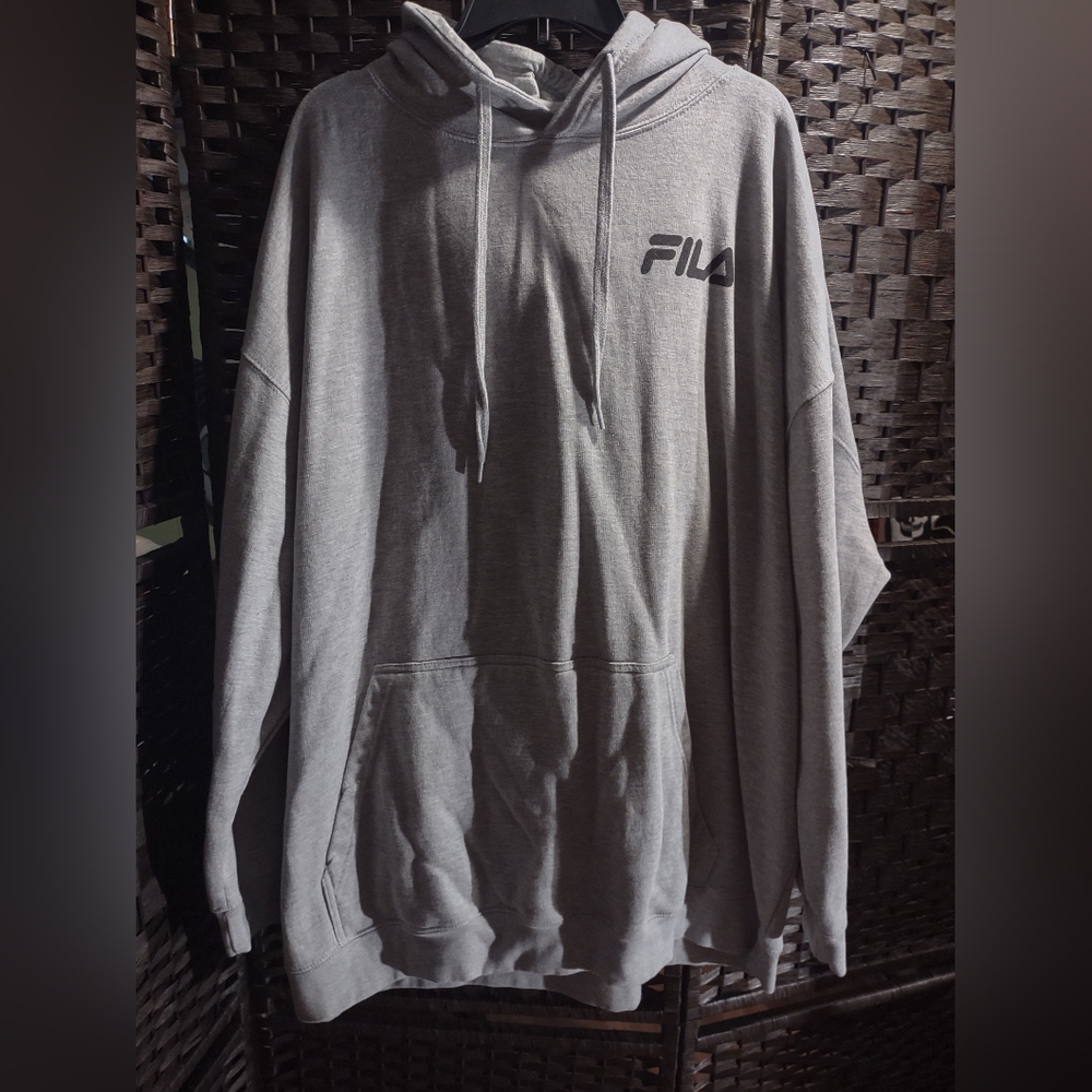 Fila Men's Big & Tall Classic Pullover Hoodie Light Gray 5XL